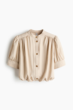 Блузка из габардина с низом баллон - H&M