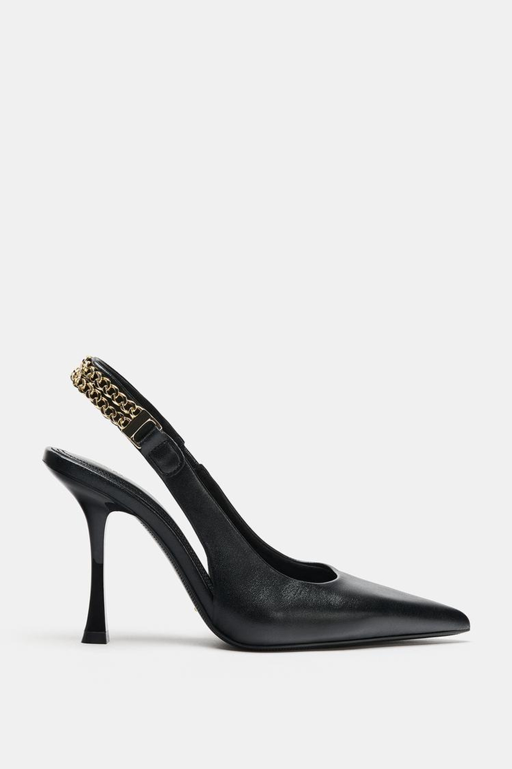 ZARA ТУФЛИ С ЦЕПОЧКОЙ, ЧЕРНЫЙ