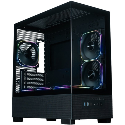 Корпус Mini-Tower XASTRA Q500M 6ARGB-FG-C10-UC ARGB, Micro-ATX, черный (Q500M-6FG12A-C10-UC)