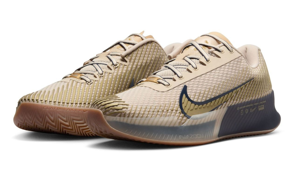Мужские кроссовки теннисные Nike Zoom Vapor 11 Clay Premium - sanddrift/metallic gold/thunder blue
