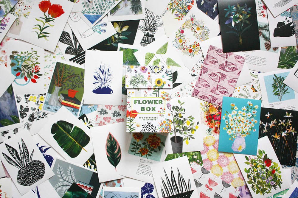 Flower Box. 100 Postcards by 10 artists