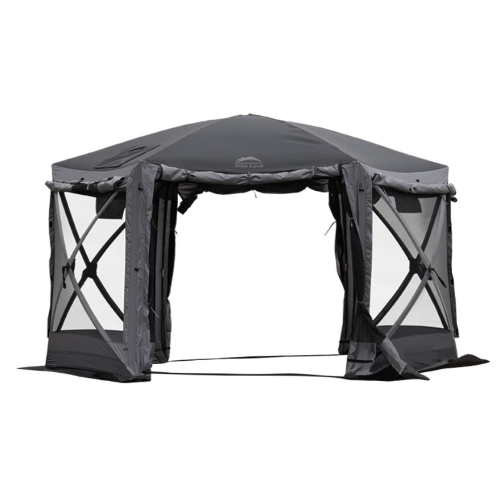 Шатер Wild Land Hub screen house 600 LUX, черно-серый
