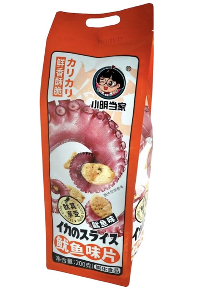 Чипсы в Гигантской упаковке Xiao Ming - со вкусом креветок, краба и осьминога, 380гр  2240
