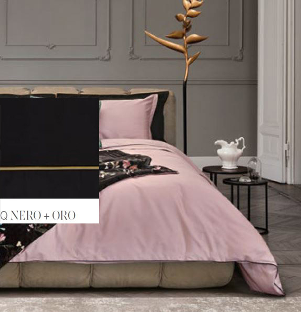 Постельное белье 2 спальное евро La Perla Accordi Q nero-oro черное