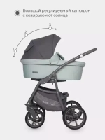 Коляска  BELLA Pastel (3 в 1) 02 ментоловый
