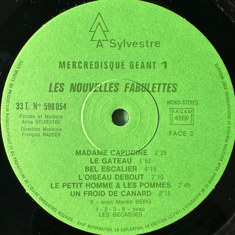 Anne Sylvestre ‎– Les Nouvelles Fabulettes (Франция 1976г.)