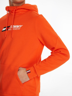 Мужская теннисная кофта Tommy Hilfiger Essentials Hoody - acid orange
