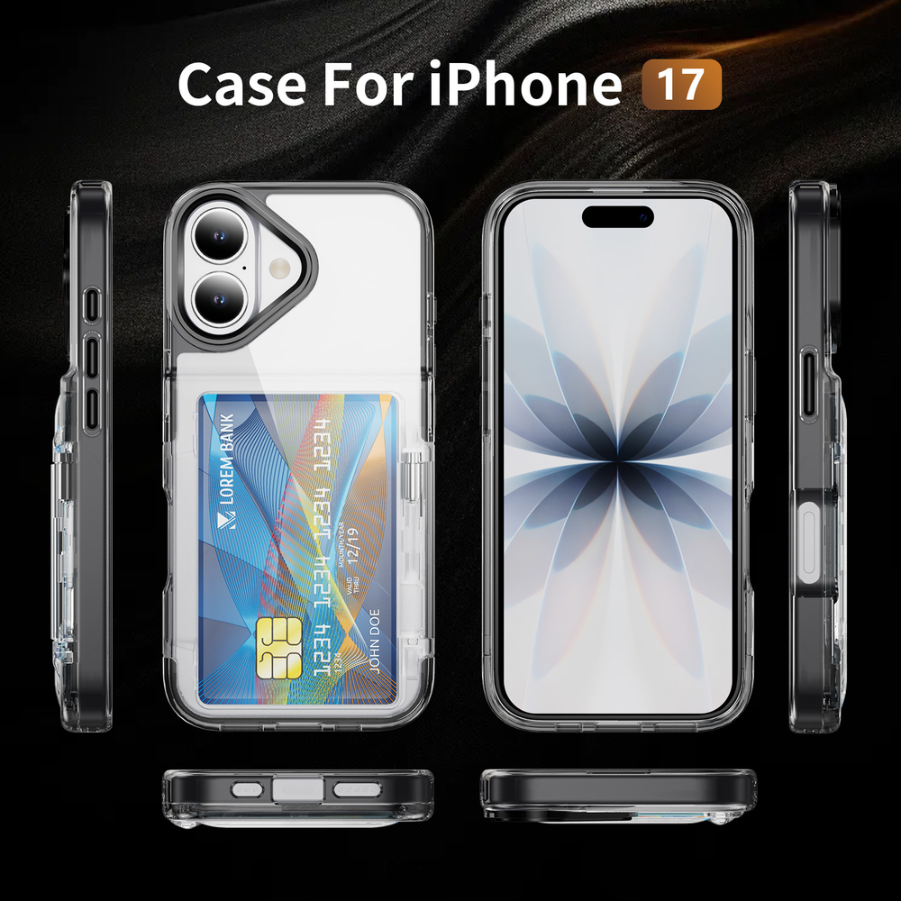 Прозрачный чехол Lumen Case с подставкой 2‑в‑1 и отделением для карт: iPhone 17