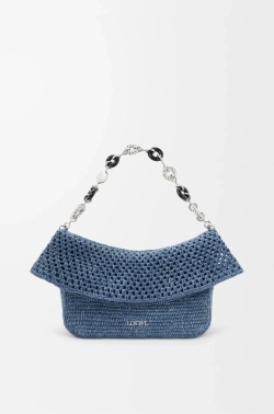 Loewe Средняя сумка Ola связанная крючком, синий