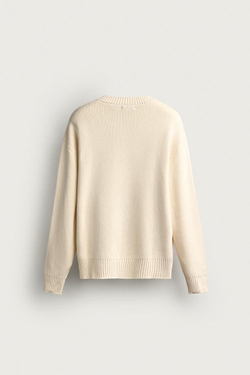 ZARA СВИТЕР RELAXED FIT ИЗ 100% ХЛОПКА, ЭКРЮ