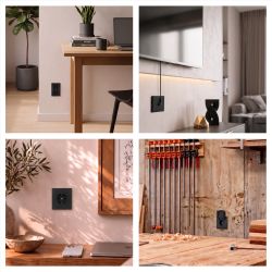 Розетка ЭРА Arktik 16-2103-05 с заземлением 2P+E Schuko со шторками с крышкой 16А-250В антрацит | Эра Arktik