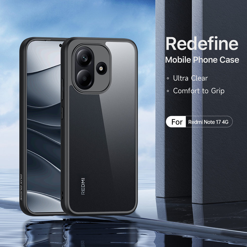 Чехол прозрачный с черными рамками для Xiaomi Redmi Note 17 4G, серия Aimo Series Case от Dux Ducis