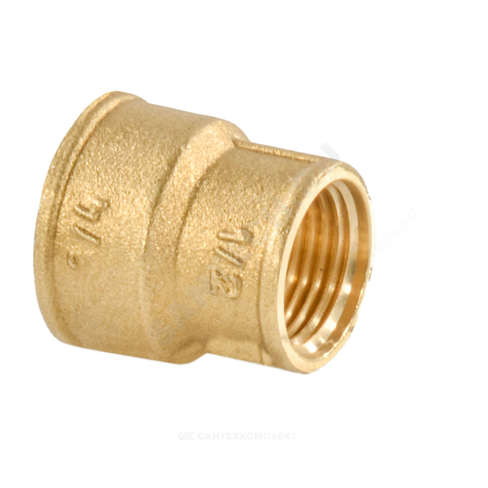 Муфта латунь переходная Ду 40х32 (1 1/2"х1 1/4") ВР/ВР VALFEX VF.240.L.112.114