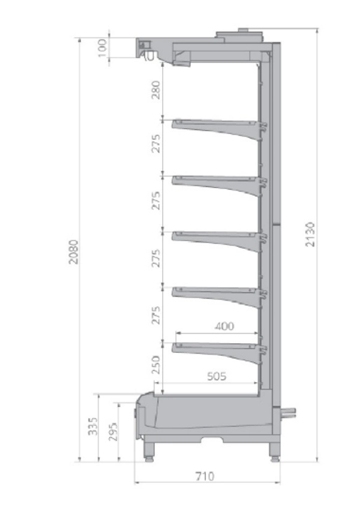 Горка холодильная BRANDFORD VR2080.700 2500