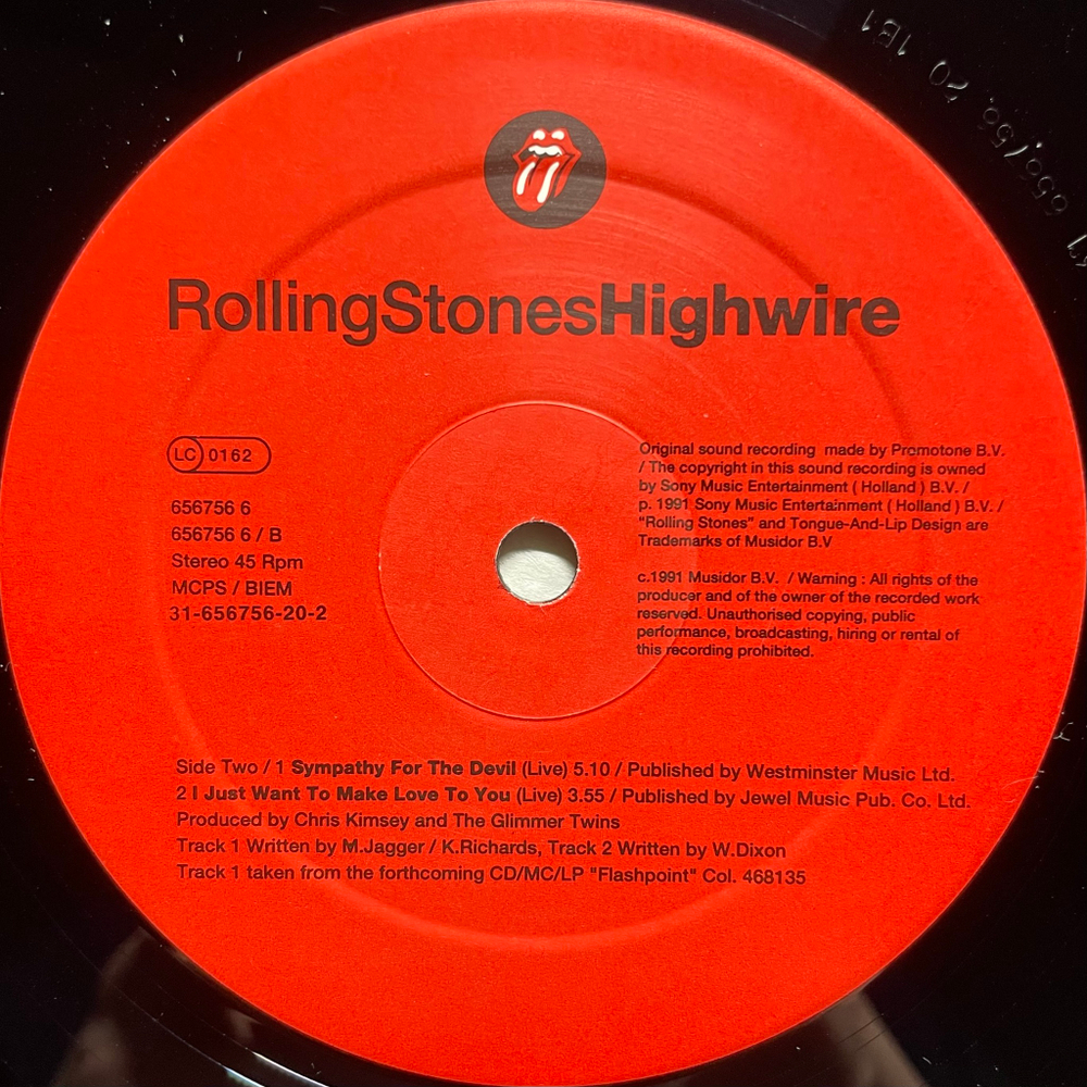 Rolling Stones – Highwire (Европа 1991г.) 12", 45 RPM