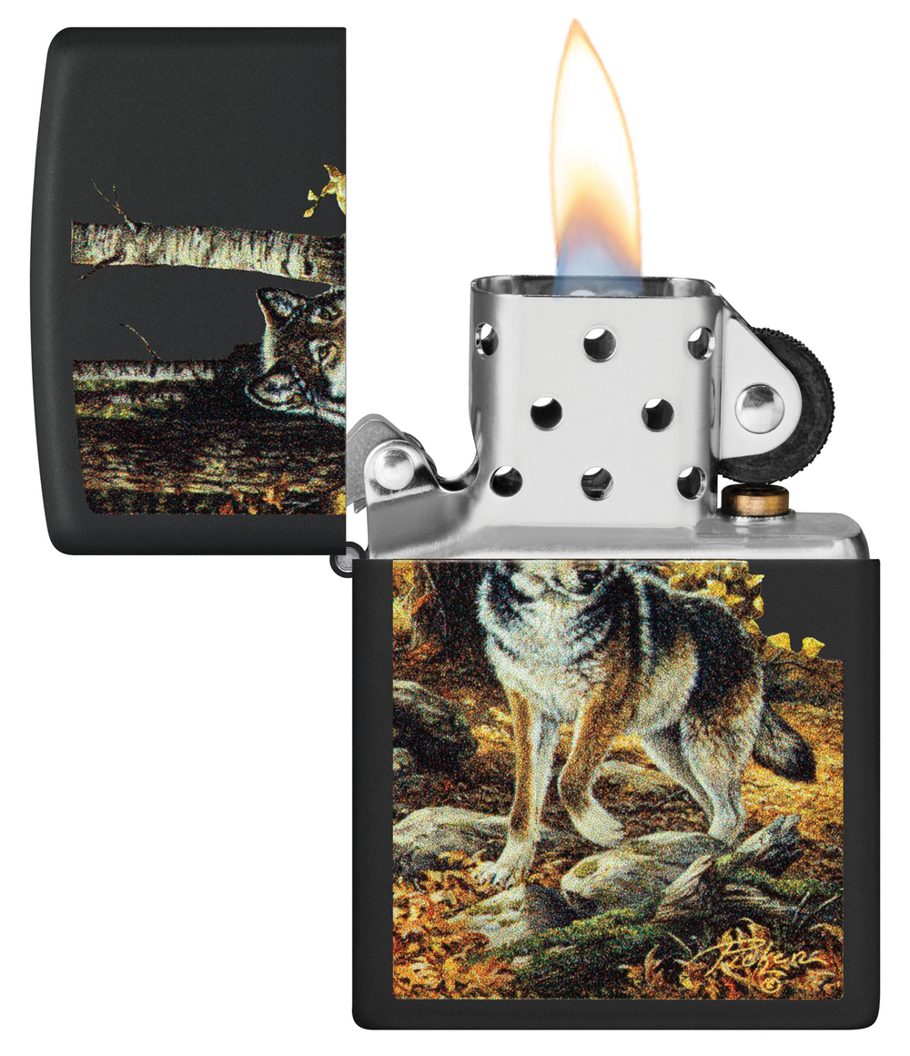 Зажигалка Zippo Linda Picken с покрытием Black Matte, латунь/сталь, черная, матовая, 38x13x57 мм