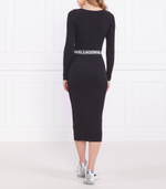 Платье logo-print ribbed Karl Lagerfeld - черный(231W1358)