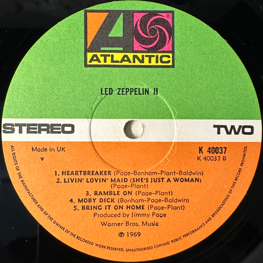 Led Zeppelin ‎– Led Zeppelin II (Англия 1973г.)