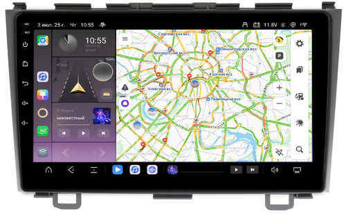 Магнитола для Honda CR-V 2006-2012 - Kuberg QLed, Android 13, Быстрейшая, CarPlay, SIM-слот