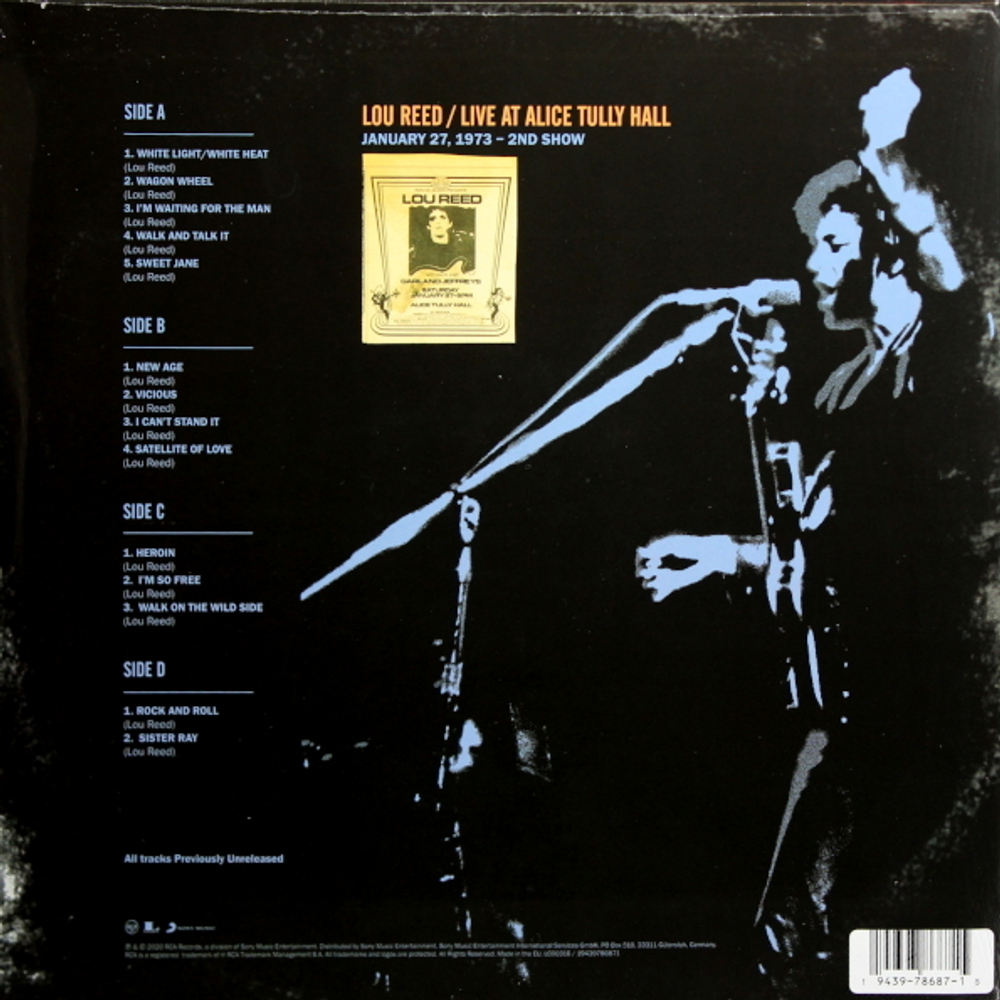Lou Reed / Live At Alice Tully Hall - January 27, 1973 (Limited Edition)(Coloured Vinyl)(2LP)