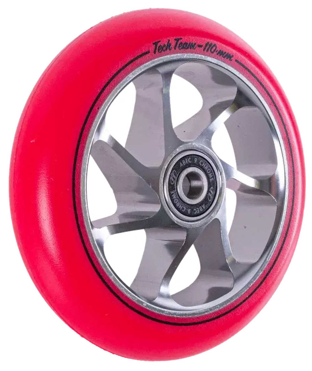 Комплект колес Tech Team 110мм,  7W, red