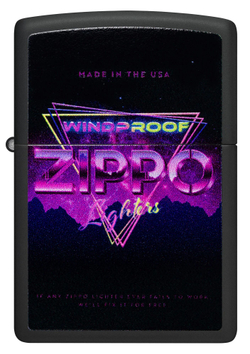 Зажигалка ZIPPO Sign Design с покрытием Black Matte, латунь/сталь, черная, 38x13x57 мм, шт