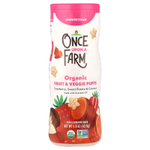 Once Upon A Farm, органические колечки из фруктов и овощей, гусиные лапки, клубника, батат и кокос, без подсластителей, 42,5 г (1,5 унции)