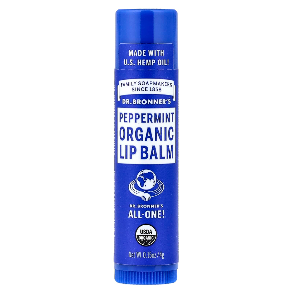 Dr. Bronner's, Органический бальзам для губ, перечная мята, 4 г (0,15 унции)