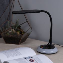 Настольный светильник ЭРА NLED-481-10W-BK светодиодный с RGB ночником черный | Светодиодные настольные лампы