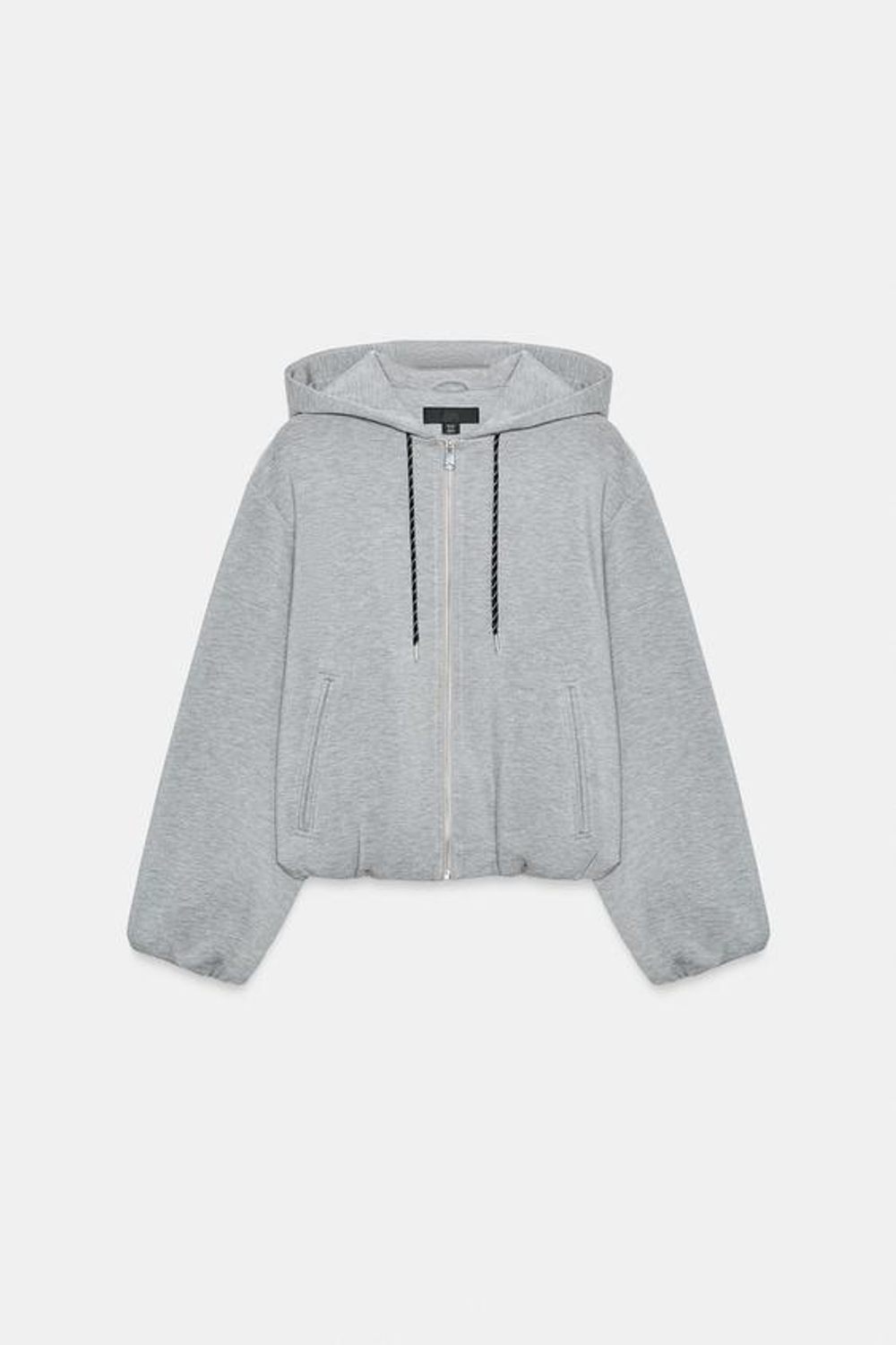 ZARA ХУДИ-БОМБЕР, СЕРЫЙ МЕЛАНЖ