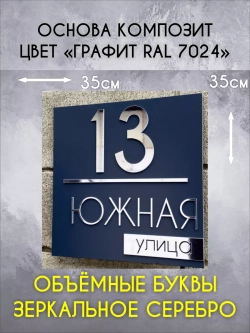 Адресная табличка на дом с объемными буквами