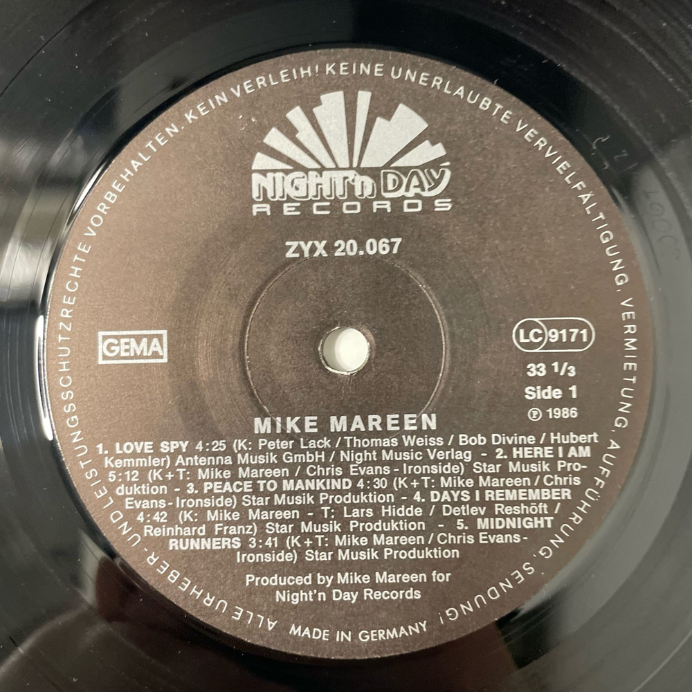 Винтажная виниловая пластинка LP Mike Mareen Dance Control (Германия 1986)