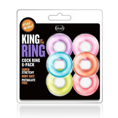 Набор из 6 эрекционных колец King of the Ring (Цвет: разноцветный)