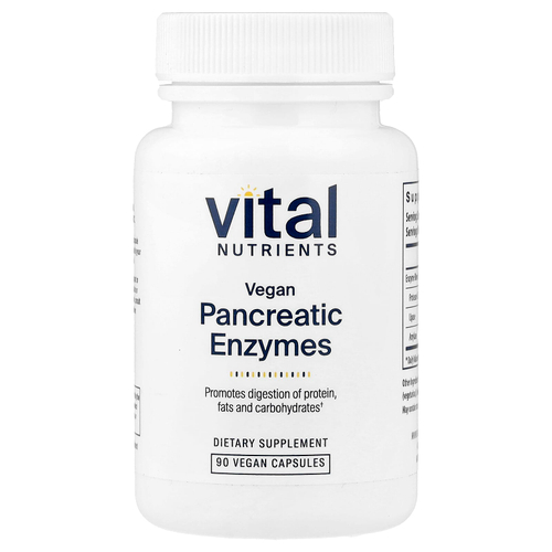 Vital Nutrients, веганские ферменты для поджелудочной железы, 90 веганских капсул