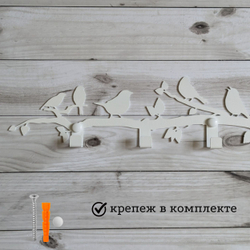 Вешалка настенная Весна на 5 крючков 50см белая