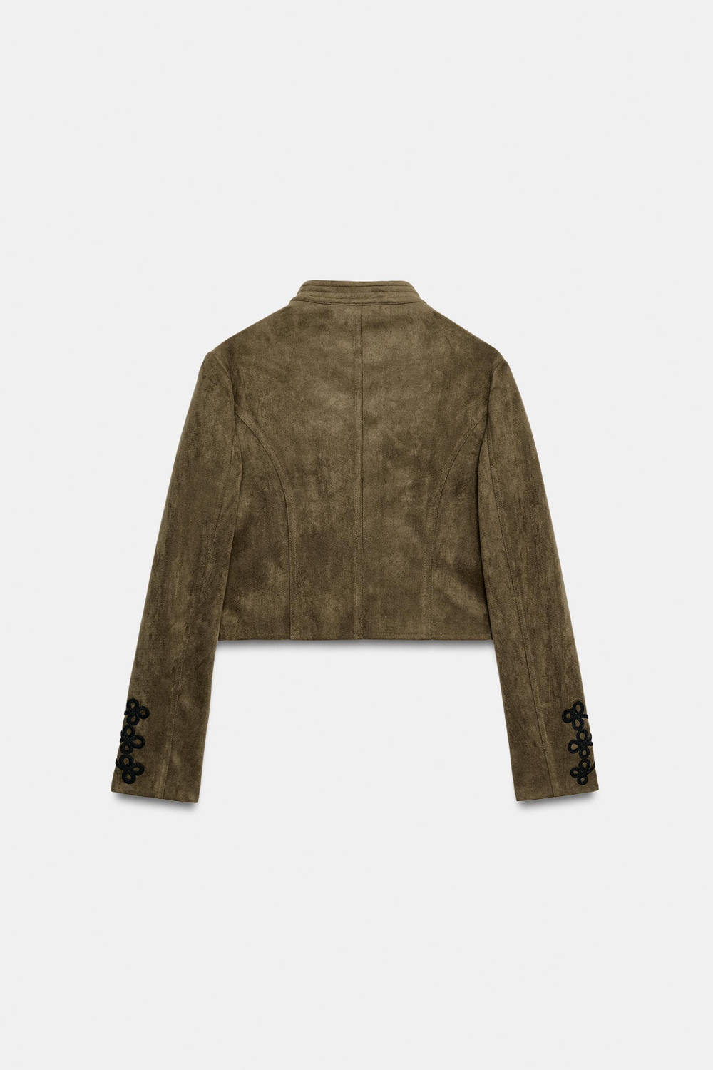 ZARA КУРТКА ИЗ ИСКУССТВЕННОЙ ЗАМШИ С ЗАСТЕЖКАМИ-ТОГГЛ, ПЫЛЬНЫЙ ХАКИ