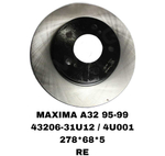 Тормозной диск 43206-31U12 на Nissan MAXIMA A32,WA32 1995-2000 , P12, J30, U13 задний — купить в Алматы | ADAL AUTO