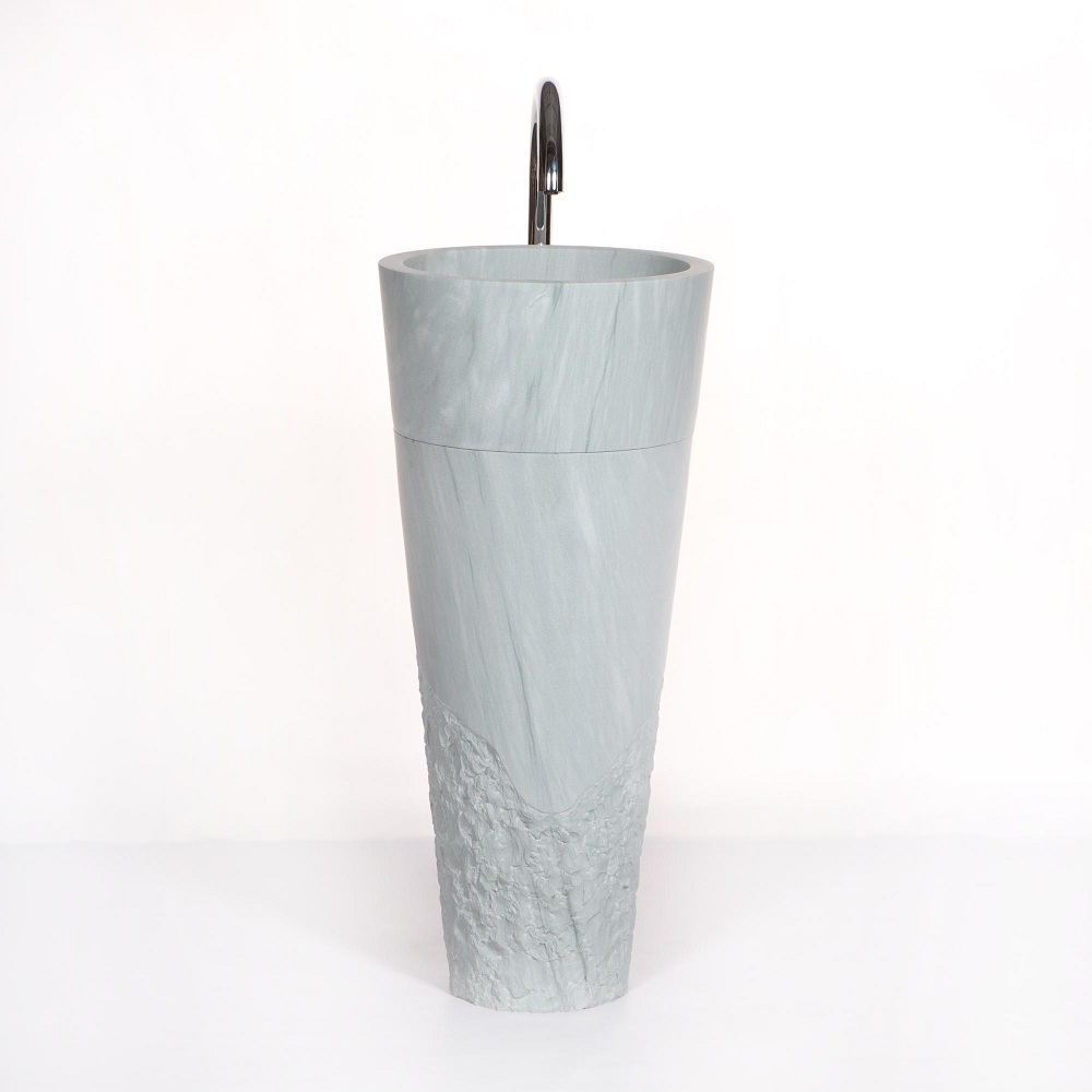 Раковина напольная из Андезита Pedestal Blue With Tab Hole Marmo MN-03216 (40*40*90 см)