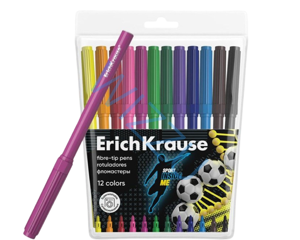 Фломастеры ErichKrause Sport DNA, 12 цветов
