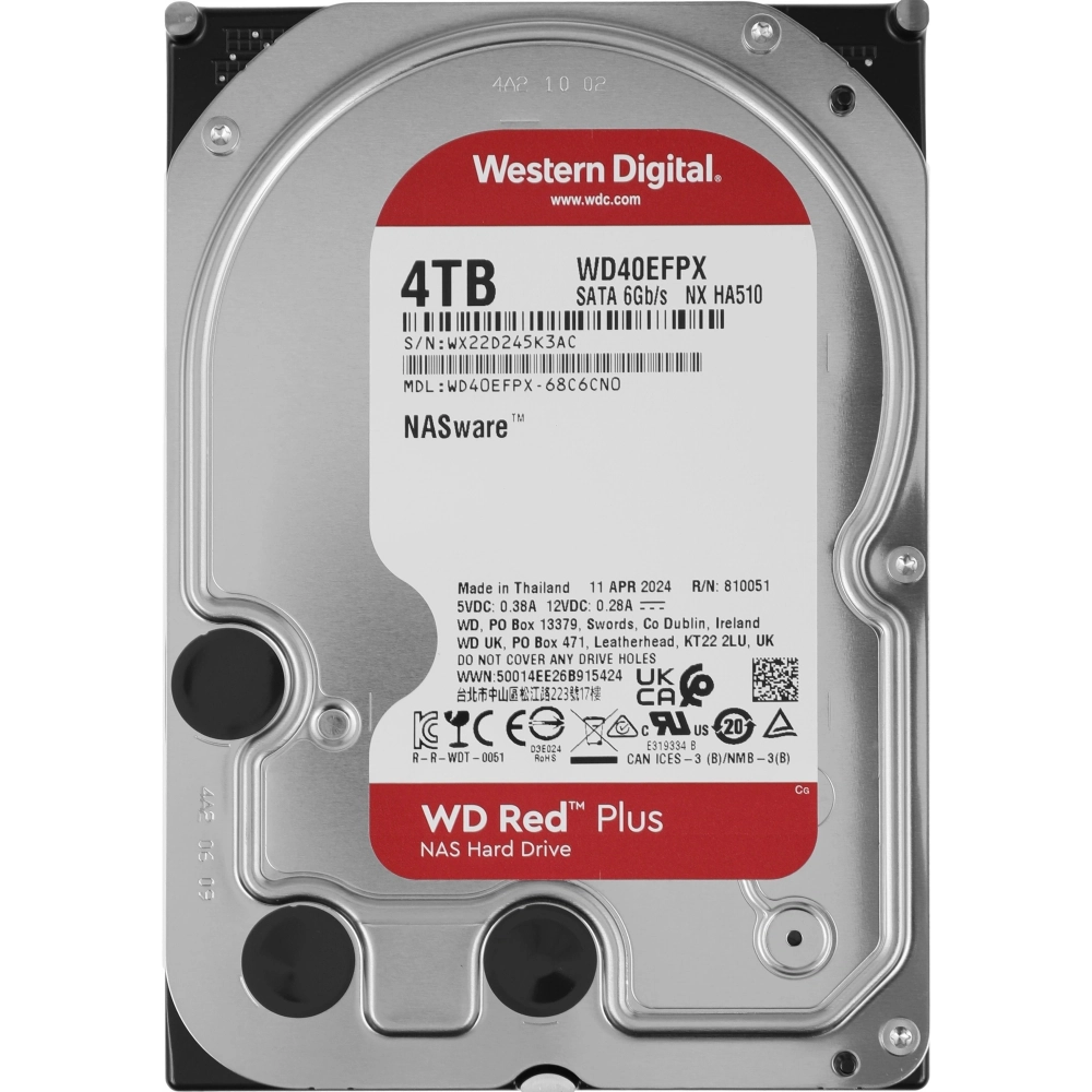 Жесткий диск HDD WD 3.5" NAS 4TB Red Plus SATA III WD40EFPX