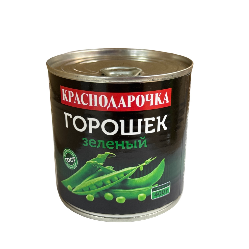Горошек зеленый Краснодарочка ГОСТ, 400 г ж/б