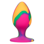 Яркая анальная пробка Cheeky Large Tie-Dye Plug - 9 см. (Цвет: разноцветный)