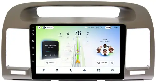 Магнитола для Toyota Camry 30 2001-2006 (рамка оливковая) - Teyes CC4L монитор 9" IPS, Android 14, Быстрая, Snapdragon 662, CarPlay, 4G SIM-слот