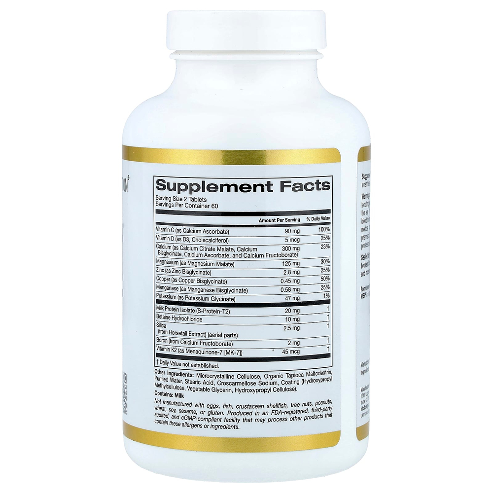 California Gold Nutrition, Bone Boost®, добавка для здоровья костей с кальцием, магнием, витамином C и калием, 120 таблеток