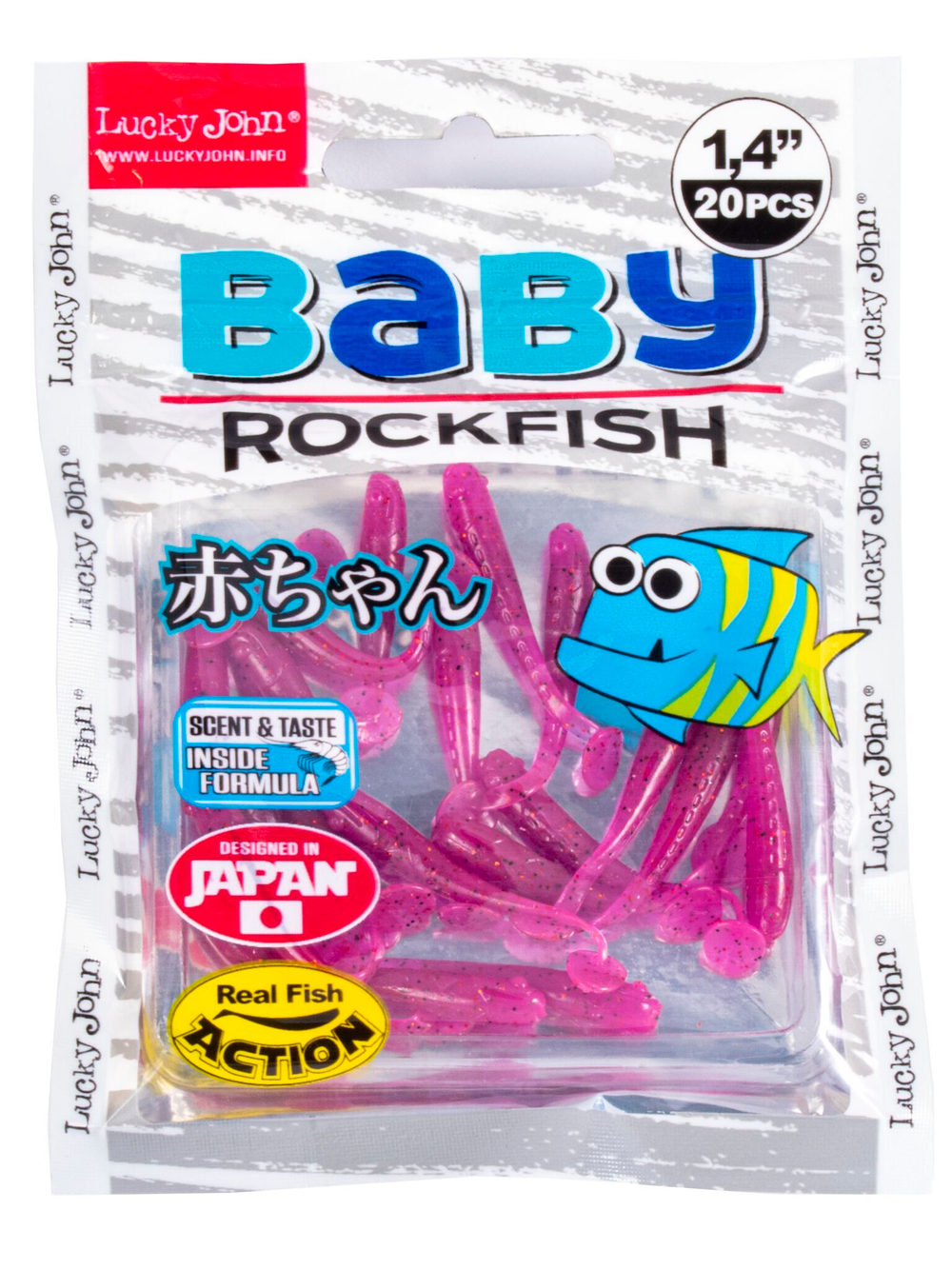 Виброхвосты съедобные LJ Pro Series BABY ROCKFISH 1.4in (3,5 см), цв. S26, 20 шт.