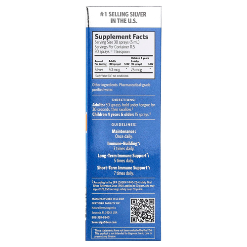 Sovereign Silver, Bio-Active Silver Hydrosol™, мелкодисперсный спрей, 59 мл (2 жидк. унции)