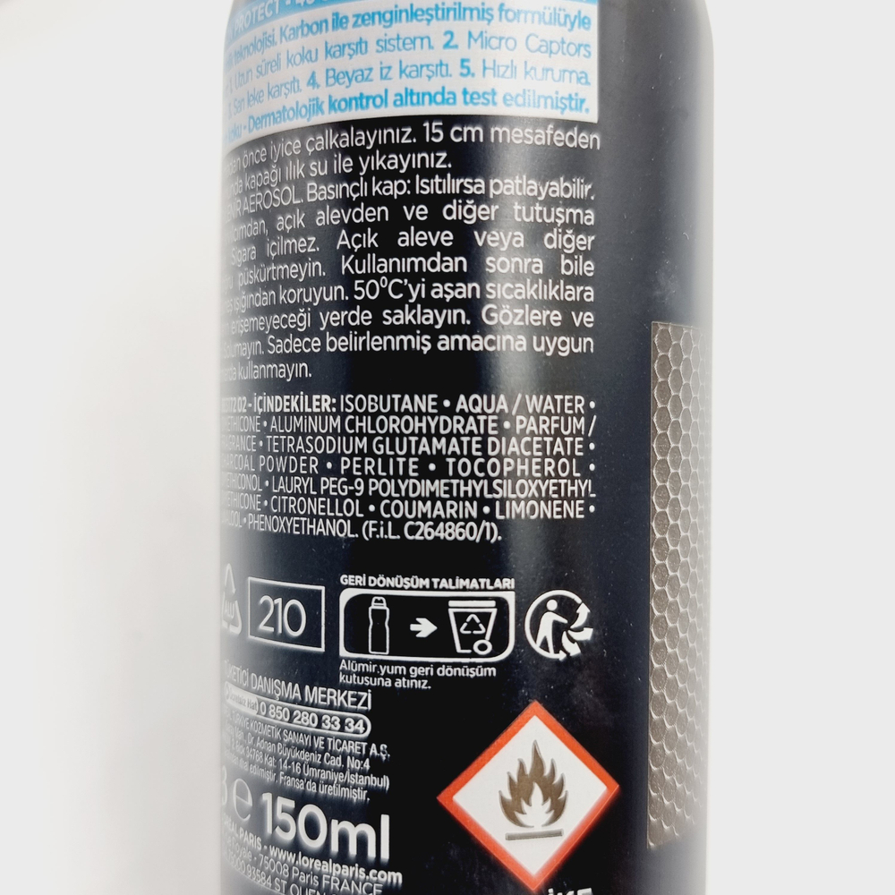 Антиперспирант-спрей мужской Carbon Protect 5в1 Men Expert, 48H, 150 мл (Франция)