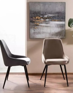 Стул SIGNAL COBE Velvet Bluvel 40 темно-бежевый/черный
