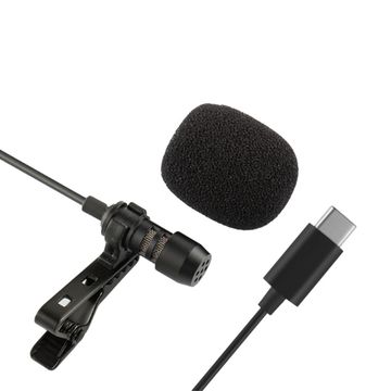 Микрофон петличный (петличка) USB Type-C для блоггера / для телефона / для смартфона