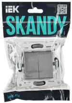 SKANDY Выключатель жалюзи 10А SK-V12N металл никель IEK
